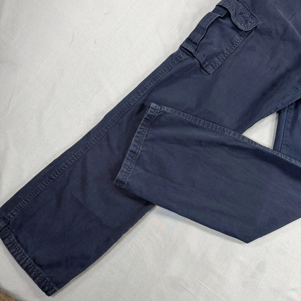 Place Boys Cargo Pants Size 16 Navy Blue Elastic Waist Straight Leg Casual 29x27